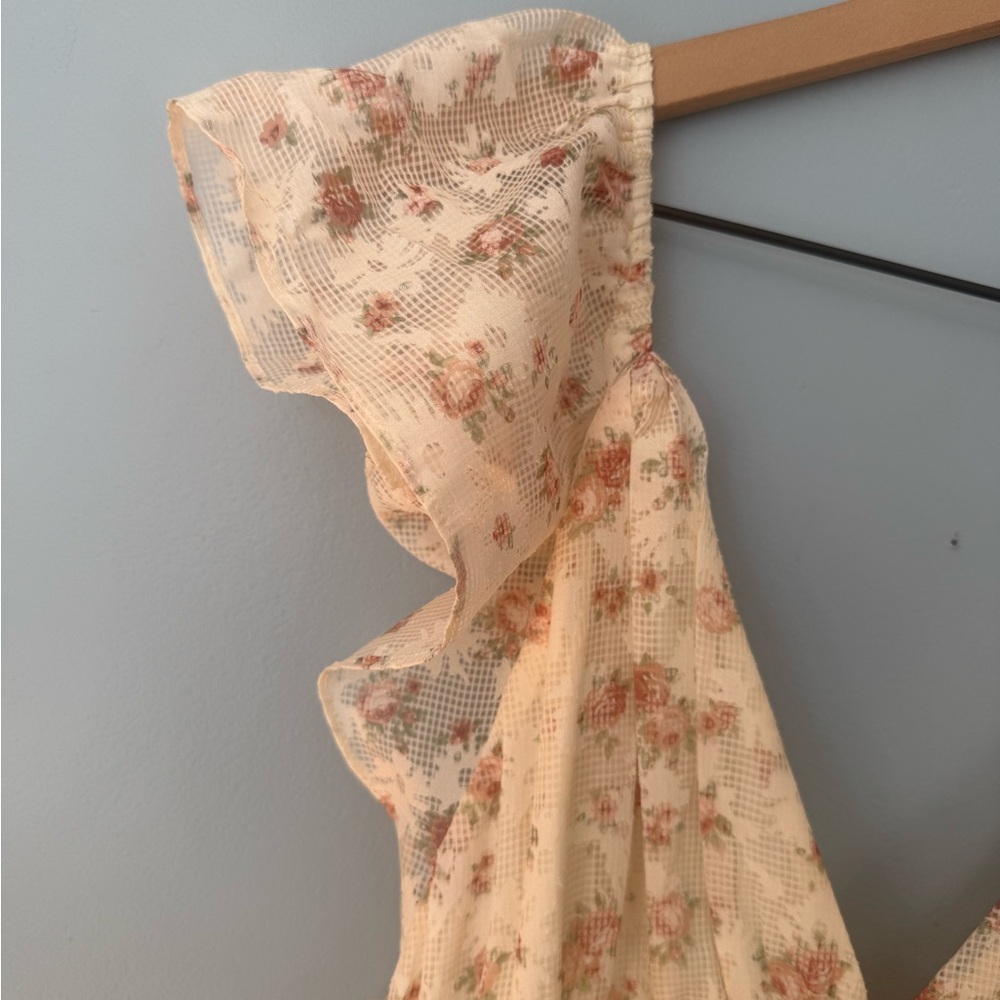 Altar'd State Romantic Ruffled Cream Floral Maxi - Picture 2 of 10